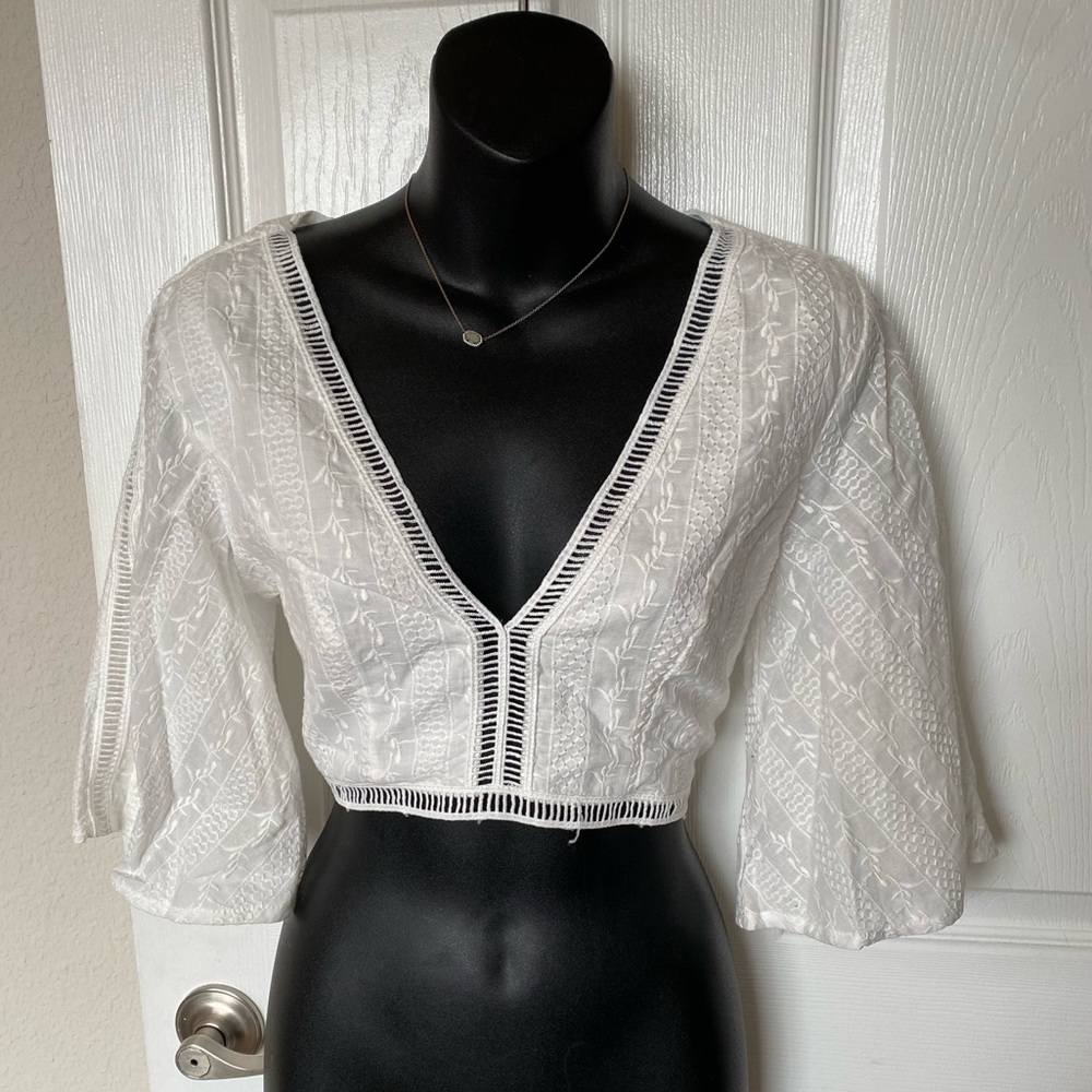 Embroidered Crop Top